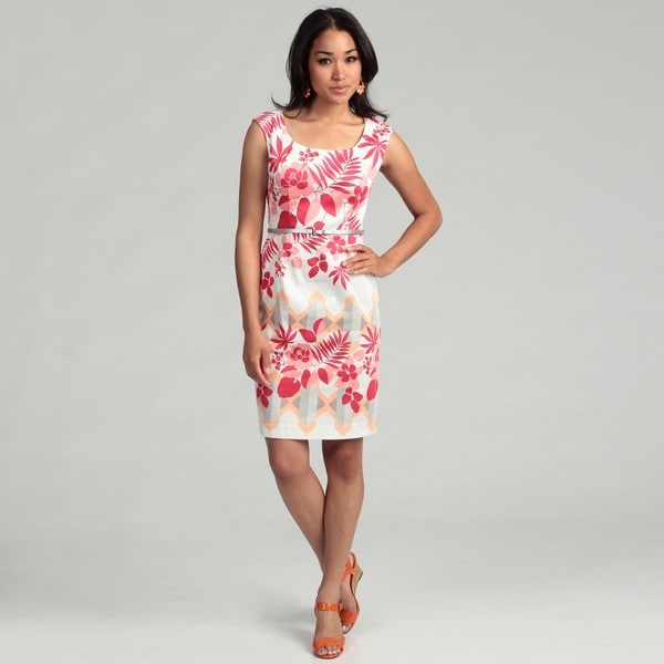 London Times Women's Floral Printed Sheath Dress - 14051779 - Overstock ...