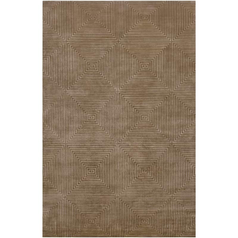 Hand Knotted Meru Geometric Wool Area Rug - 5' x 8' - 5' x 8' - 5' x 8' - Olive