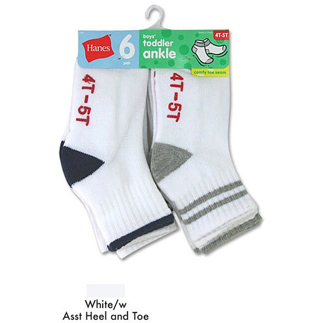 Hanes Toddler Boy's Non-skid Ankle Socks (Pack of 6) - Free Shipping On ...