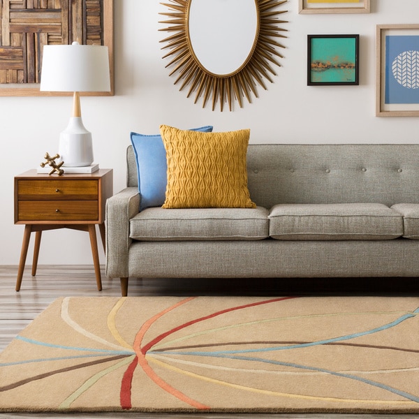 Hand-tufted Brown Contemporary Maritime Wool Abstract Area Rug - 9' x 12'