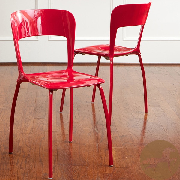 Red Modern Chairs (Set of 2) by Christopher Knight Home Free Shipping