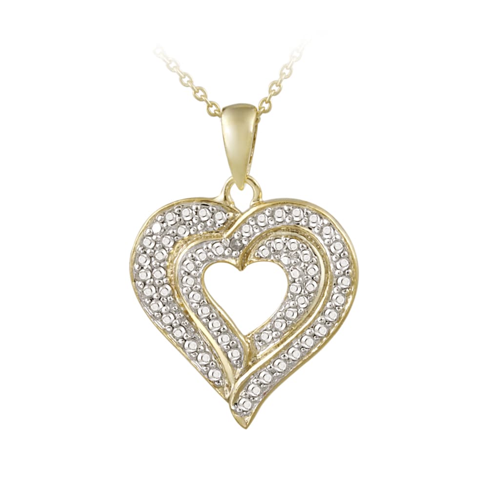 Shop DB Designs 18k Gold over Sterling Silver Diamond Accent Heart ...