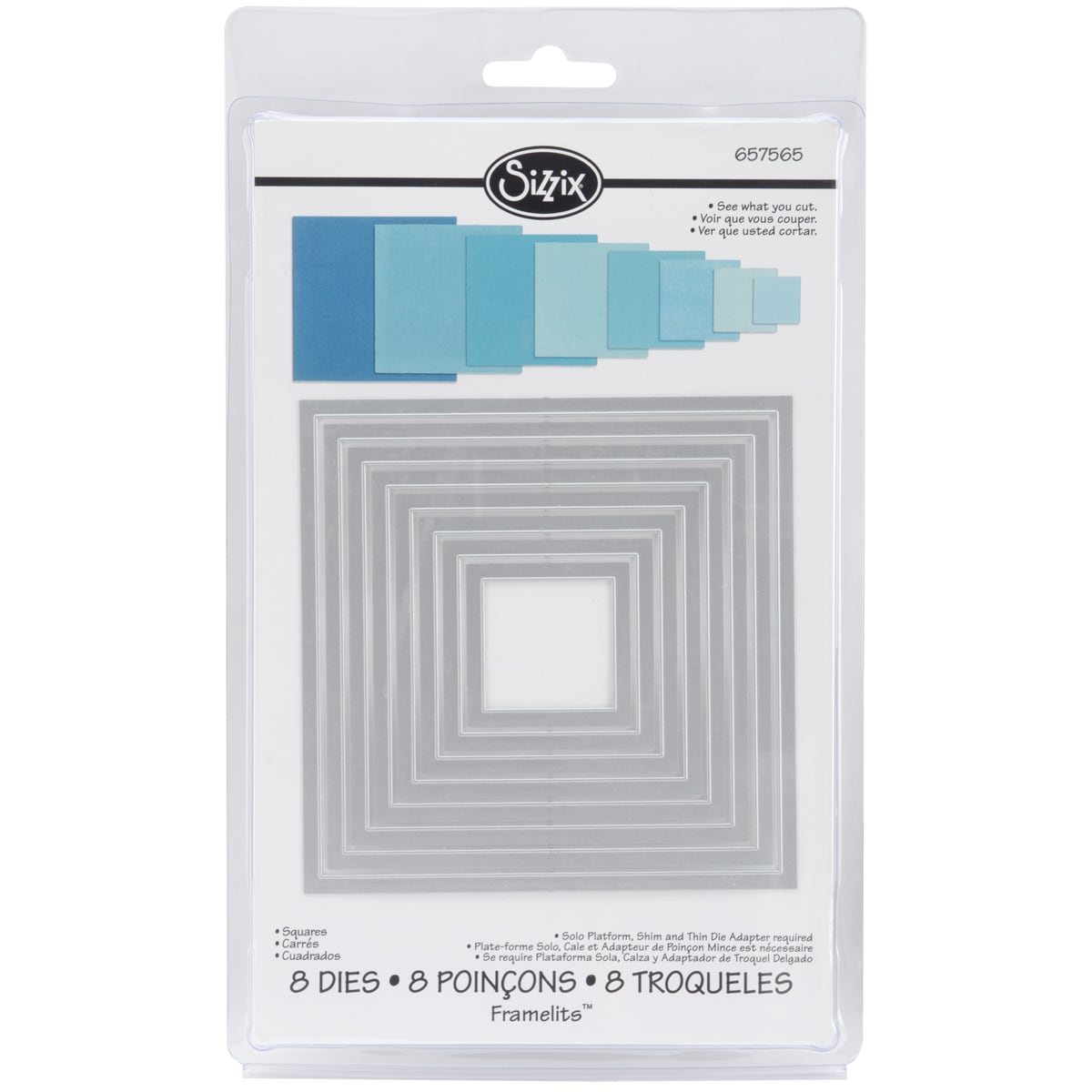 Sizzix Framelits Square Die Cuts Package Of 8