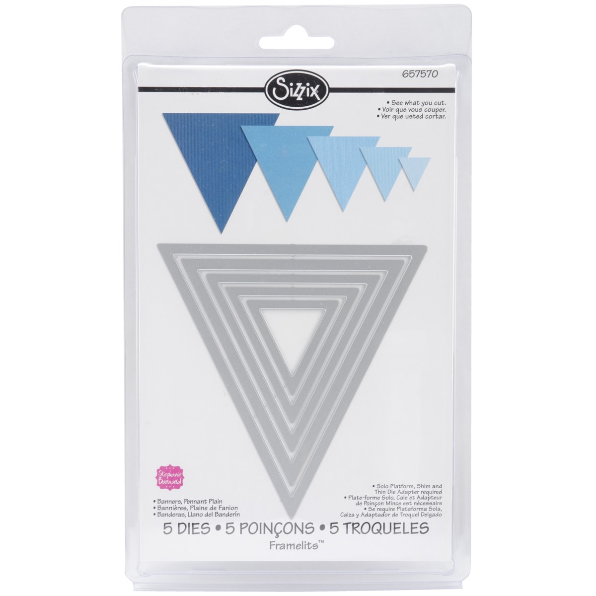 Liz Triangle『EIN』 Sizzix Framelits Plain Pennant Triangle Die Cuts Package of 5