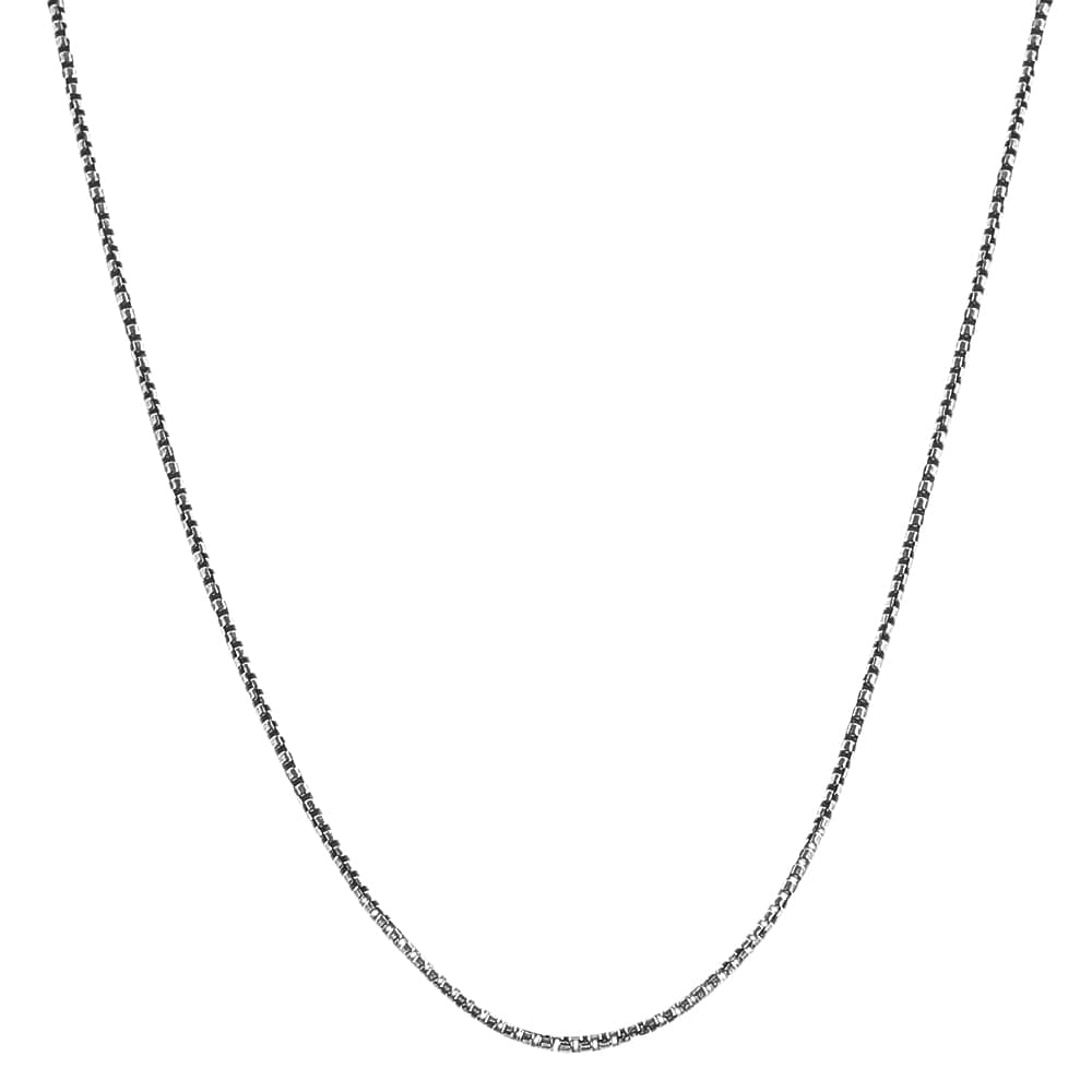 Fremada Oxidized Sterling Silver 1.1 mm 24 inch Round Box Chain