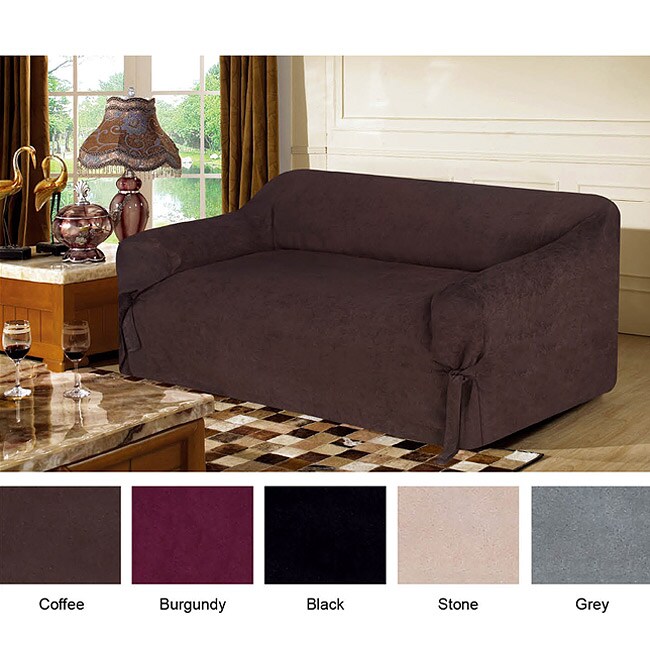 Fashion Street Microsuede Love Seat Slip Cover