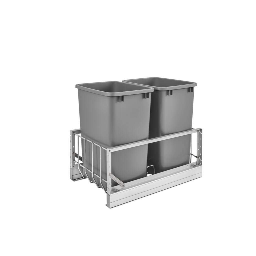 Rev-A-Shelf 5349-18DM-217 Double Silver 35-quart Waste Container