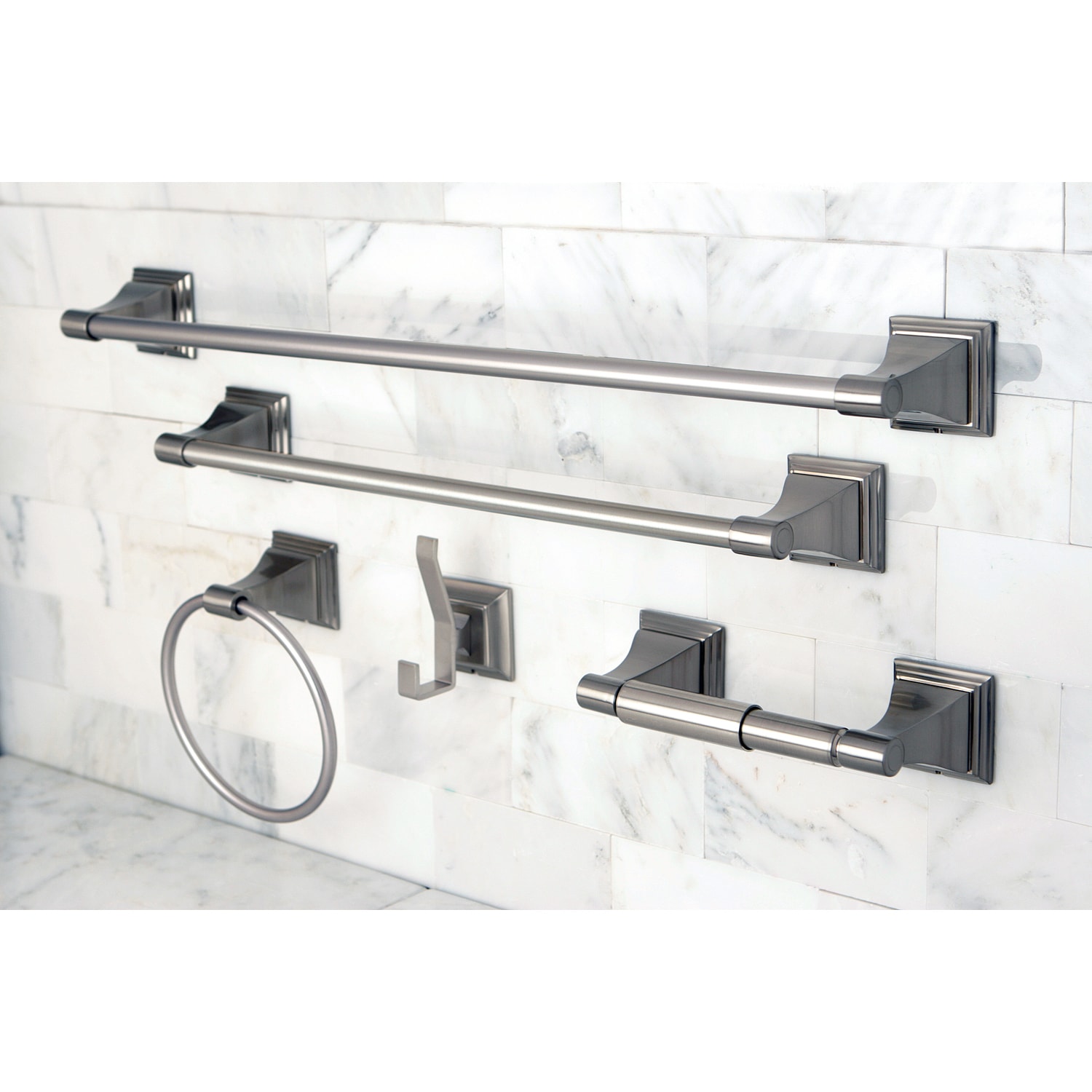 Satin Nickel 5 piece Bathroom Accessory Set