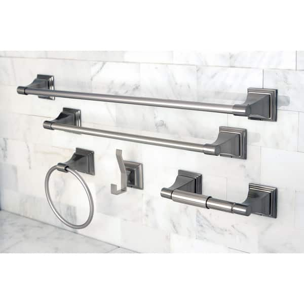 Shop Brushed Nickel 5 Piece Bathroom Accessory Set On Sale Overstock 6455437