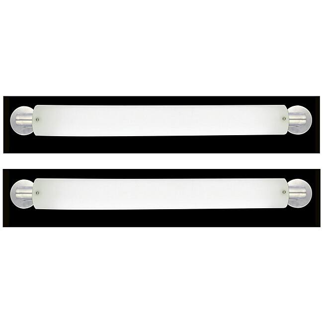 Marriott Series 2 light Brushed Nickel Opal Acrylic Bath Strip (2-Pack)
