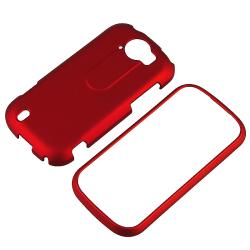 Red Snap on Rubber Coated Case for HTC T Mobile MyTouch 4G Slide Eforcity Cases & Holders