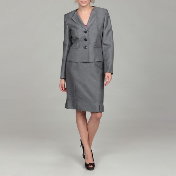 Shop Kasper Women's Navy Three-button Jacket Skirt Suit - Free Shipping ...