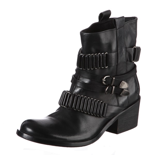 Bronx Women's Black Buckle Embellished Boots - Free Shipping Today ...