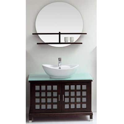 OVE Decors Jacob 40-inch Single Sink Bathroom Vanity with Frosted Glass Top