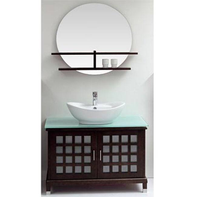 OVE Decors Jacob 40-inch Single Sink Bathroom Vanity with Frosted Glass Top