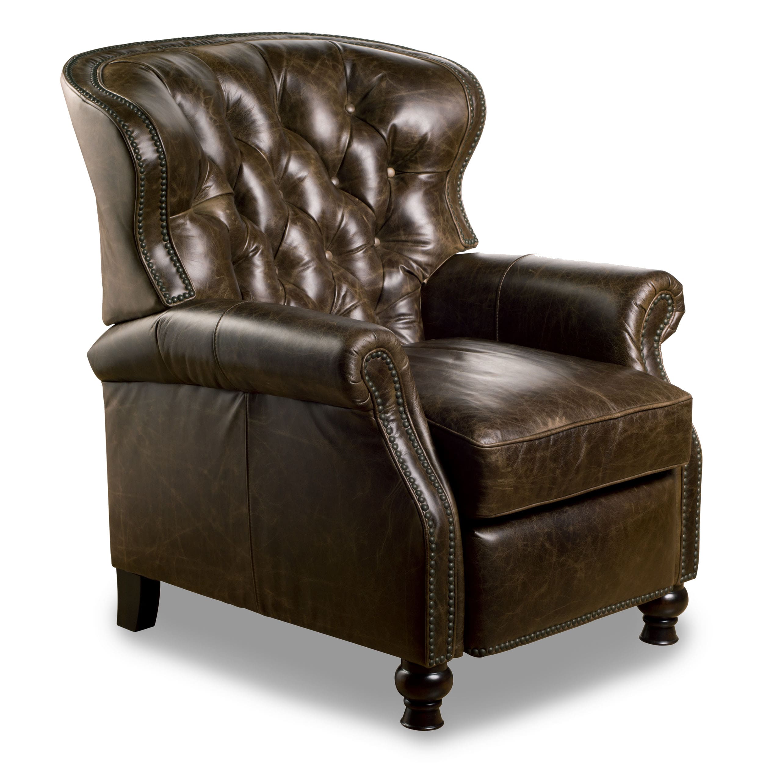 Cambridge Leather Recliner In Chaps Havana Brown