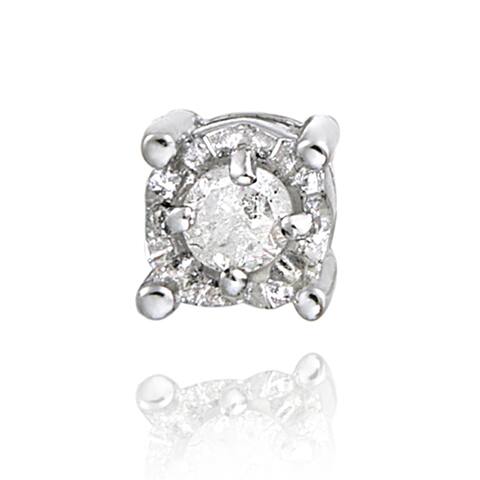 DB Designs Sterling Silver White Diamond Accent Single Stud Earring