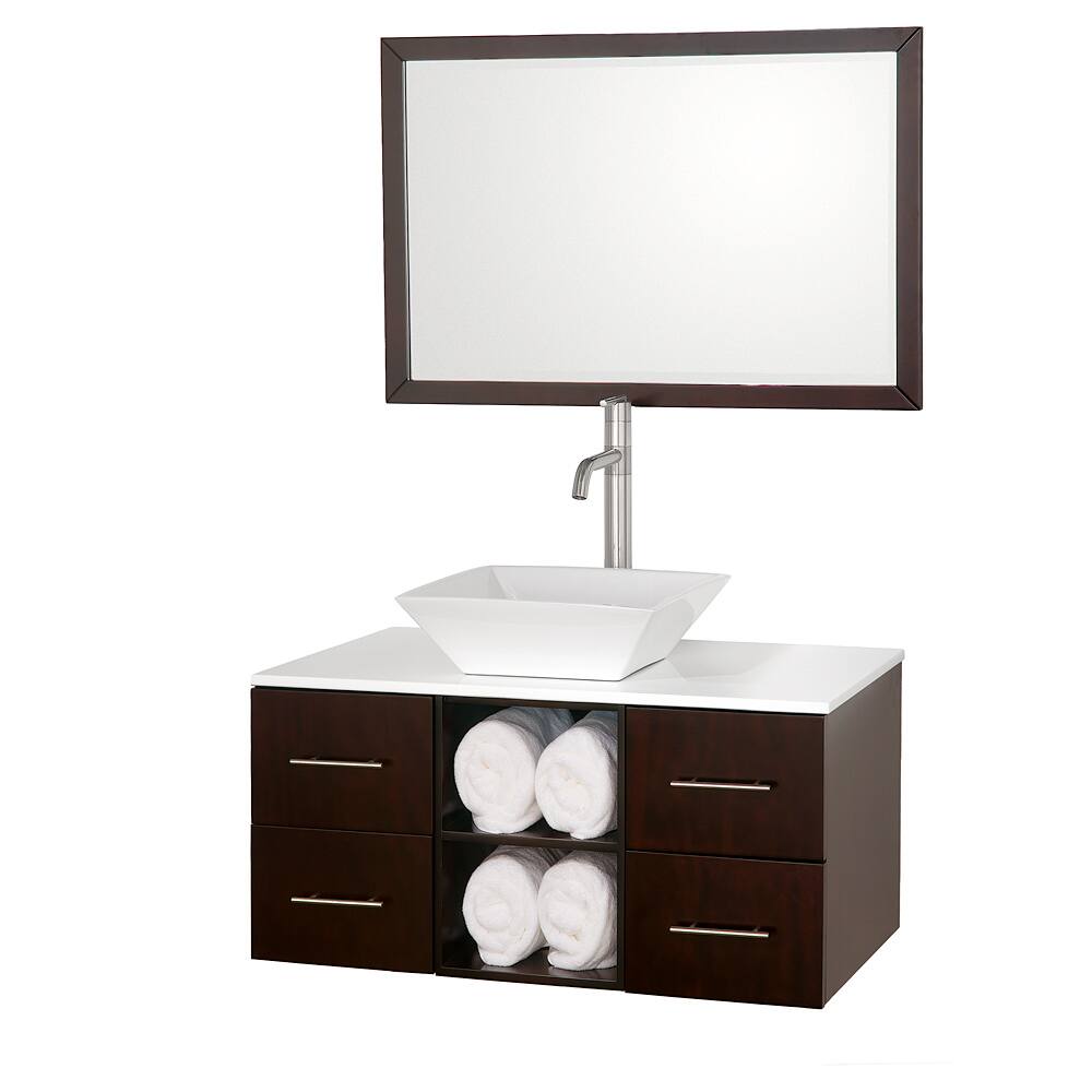 Wyndham Collection Abba Espresso 36-inch Single Bathroom Vanity Set