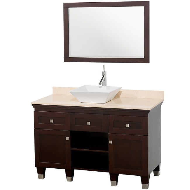 Wyndham Collection Premiere' Espresso 48-inch Solid Oak Single Bathroom Vanity
