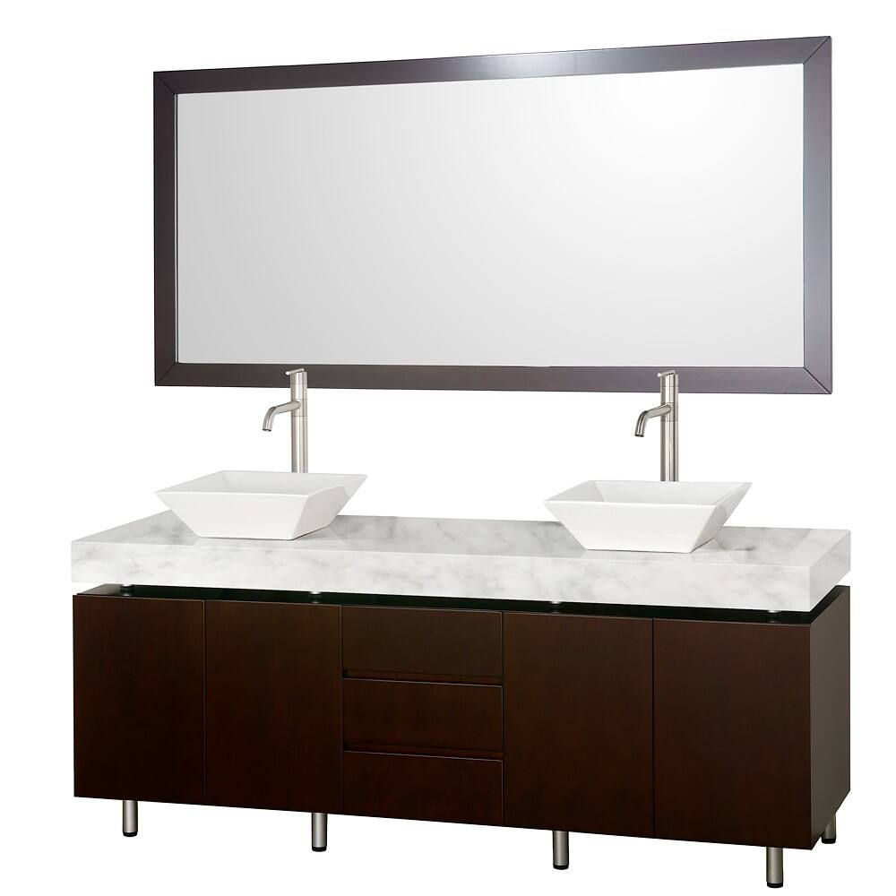 Wyndham Collection Malibu Espresso Double Bathroom Vanity Set