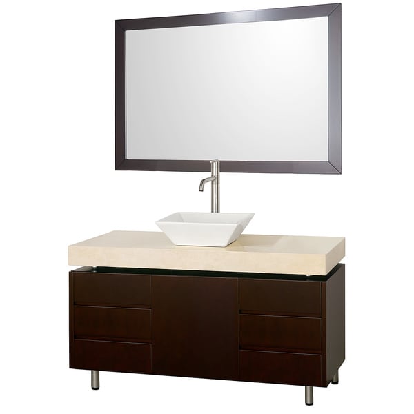 Wyndham Collection Malibu Espresso 48-inch Single Bathroom Vanity Set