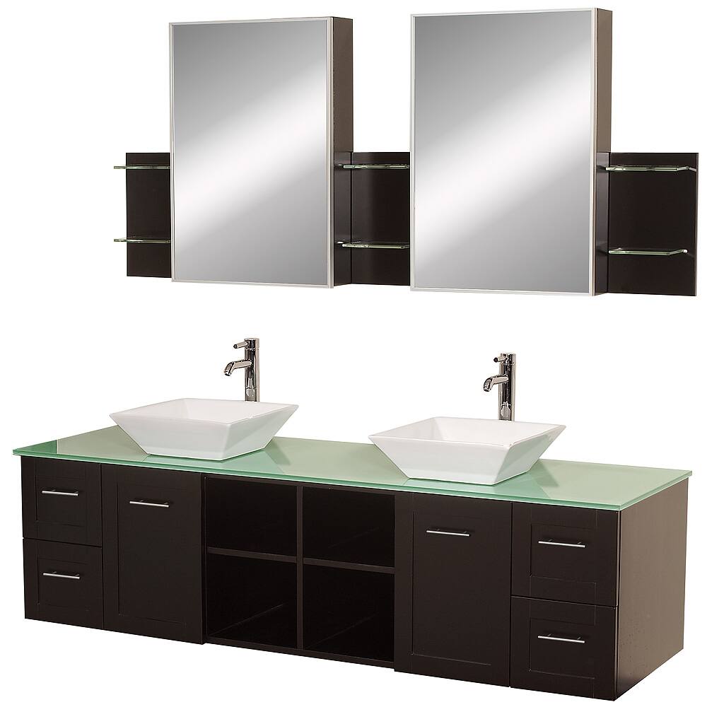 Wyndham Collection Avara Espresso 72-inch Double Bathroom Vanity Set