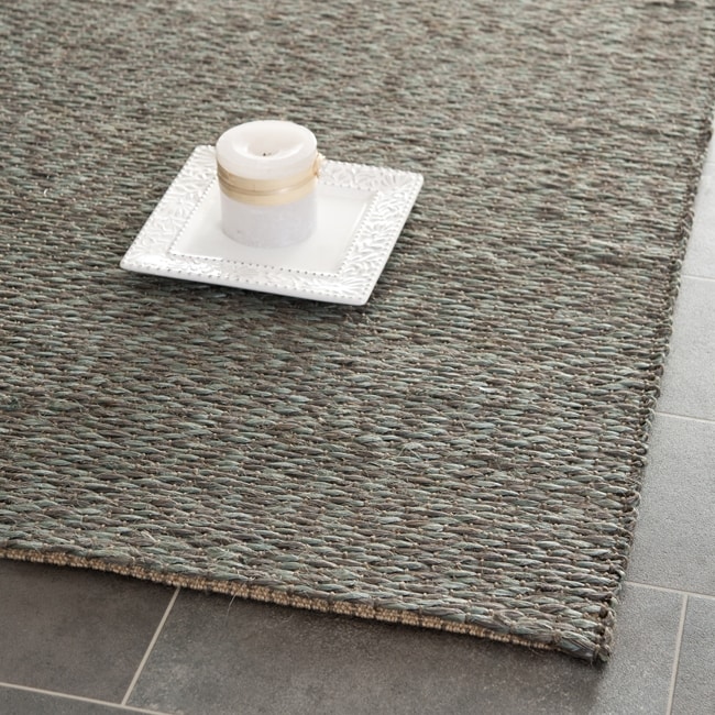 Handwoven Doubleweave Sea Grass Teal Rug (4 X 6)