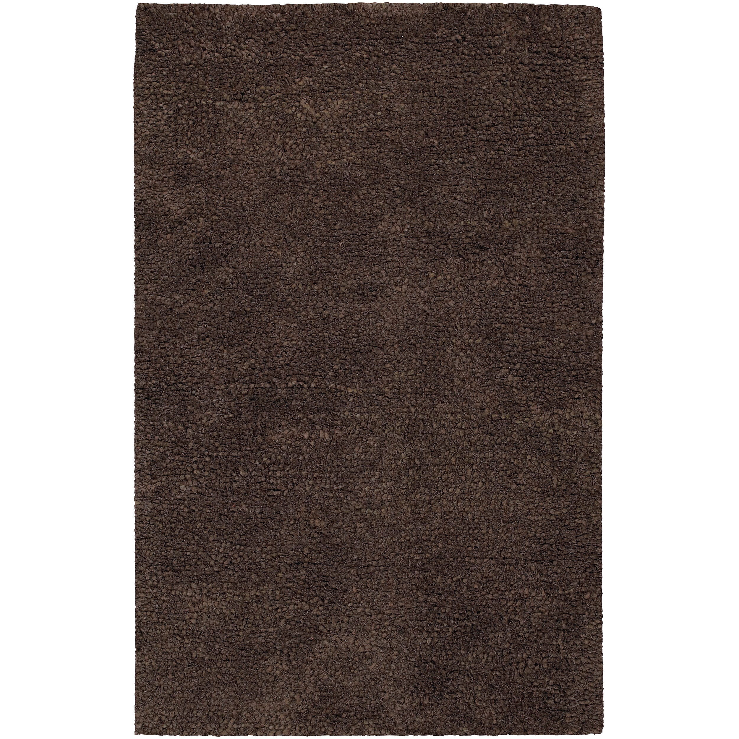 Hand woven Metropolibrown New Zealand Wool Plush Shag Rug (9 X13)