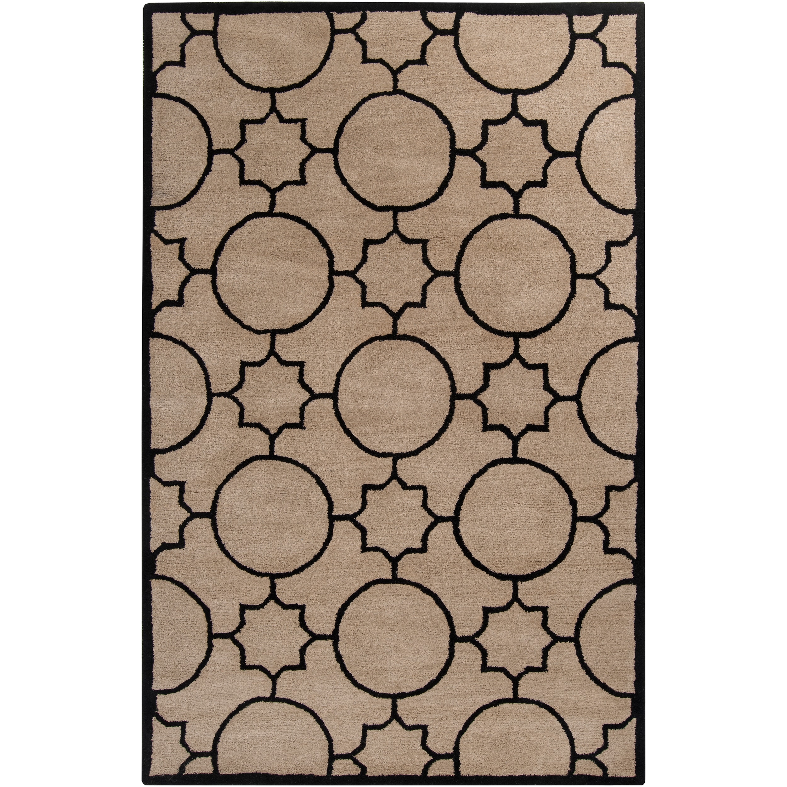 Hand-tufted Oscar Black Wool Area Rug - 8' x 10'
