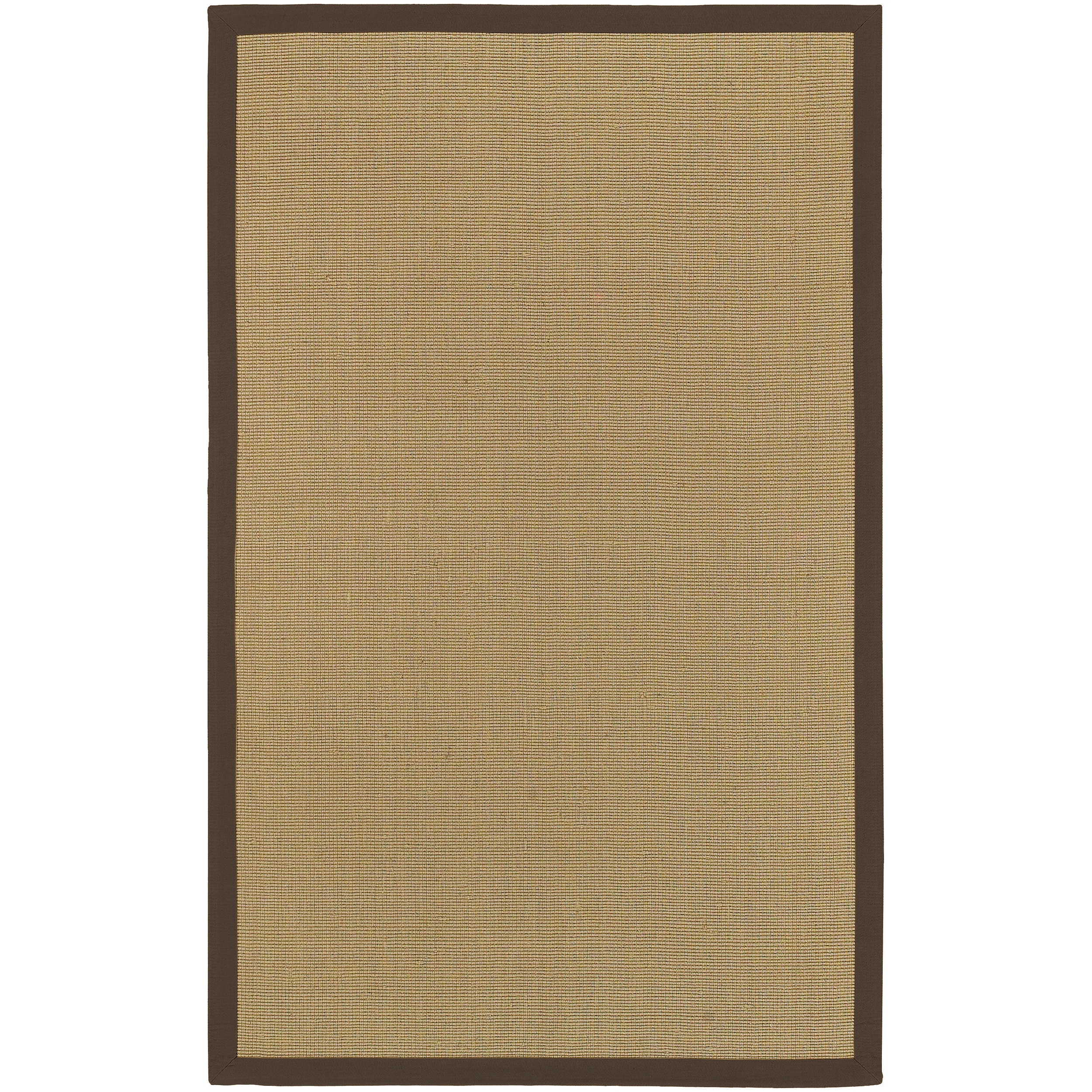 Woven Town Chocolate Sisal with Cotton Border Rug 6 x9 Free