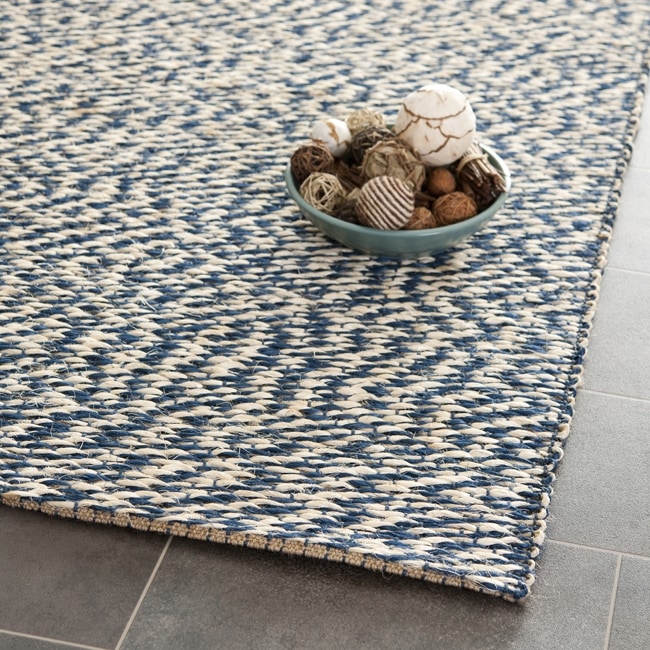 Handwoven Doubleweave Sea Grass Blue Rug (4 X 6)