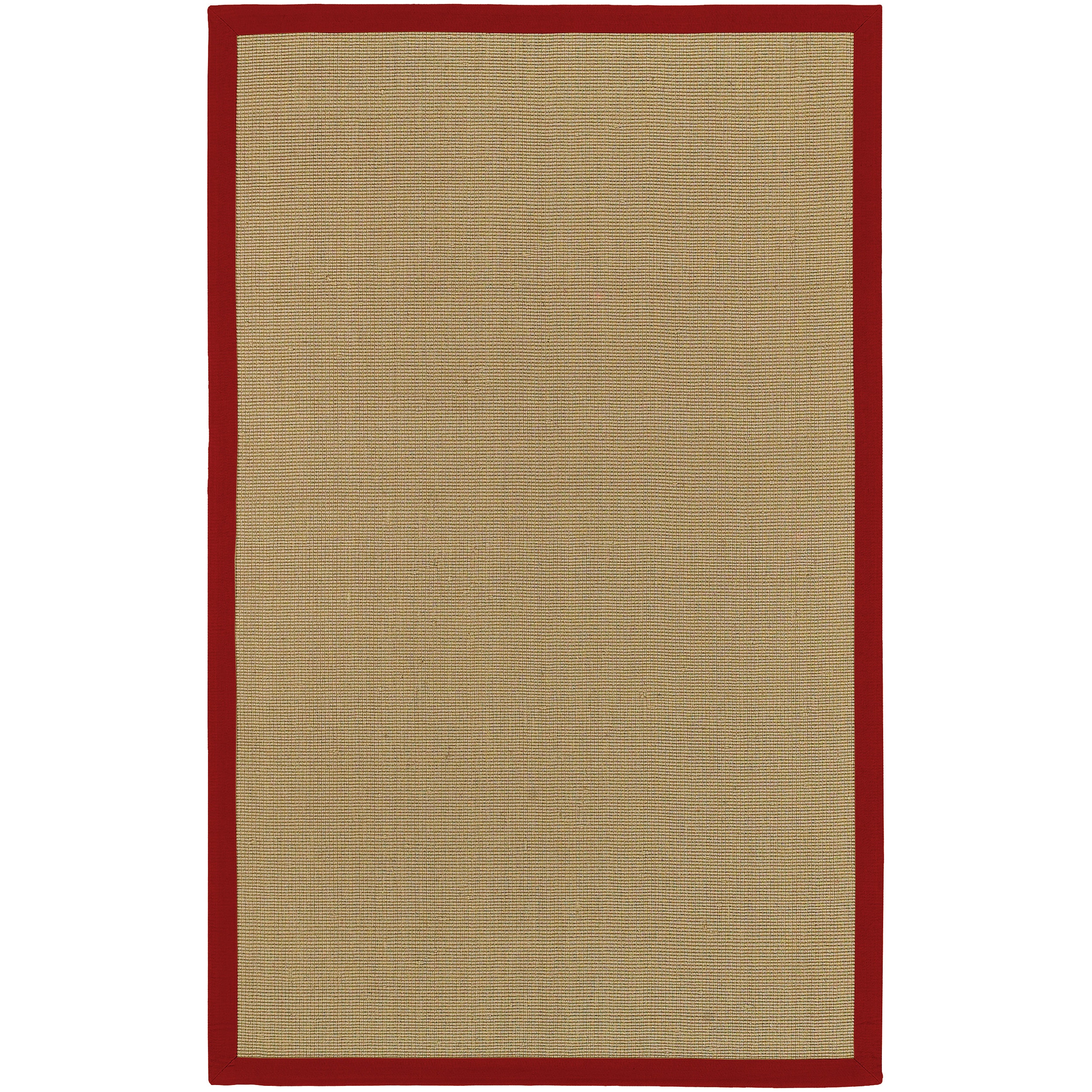 Woven Town Sisal With Red Cotton Border Rug (4 X 6)