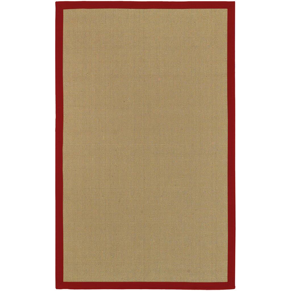 Woven Town Sisal with Cotton Red Border Area Rug - 6' x 9'