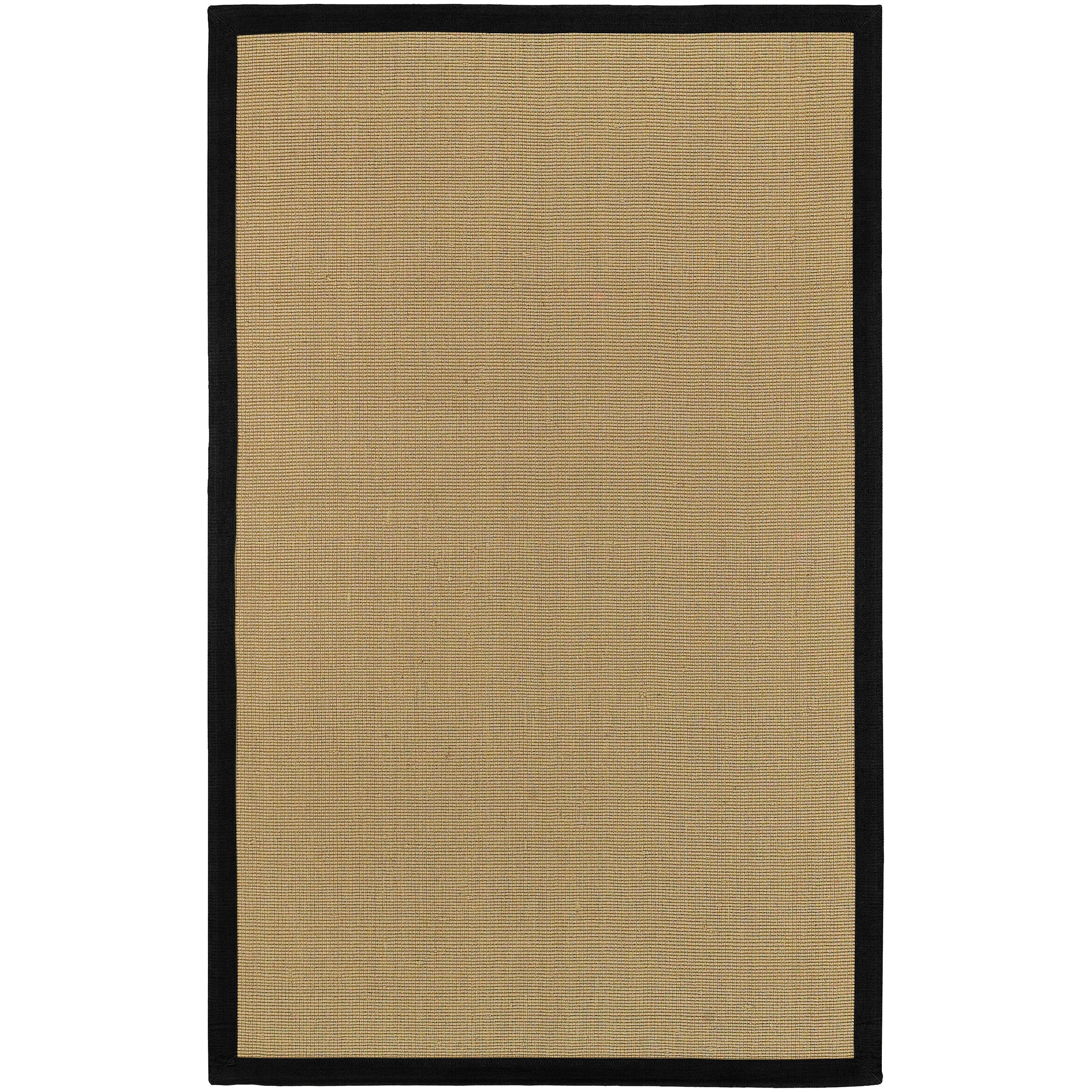 Woven Town Sisal and Black Cotton Border Rug (8 x 10)  