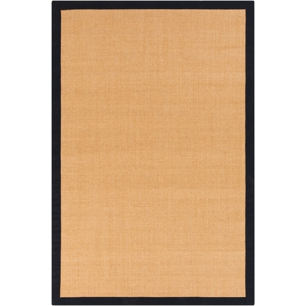 Woven Town Sisal and Black Cotton Border Area Rug - 8' x 10'