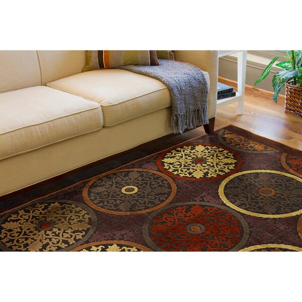Clay Red Multicolor Viscose Chenille Area Rug 7 6 X 10 Clay Red Multicolor Viscose