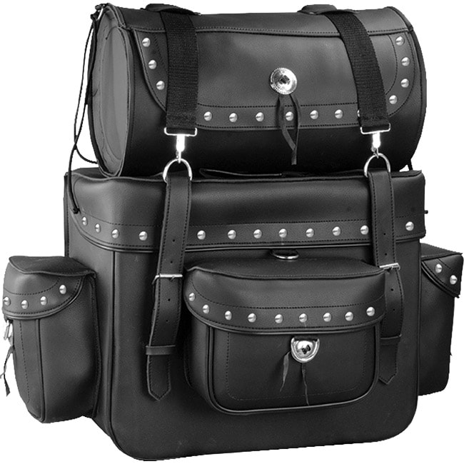 Raider Large Black Studded Motorcycle Touring Pack