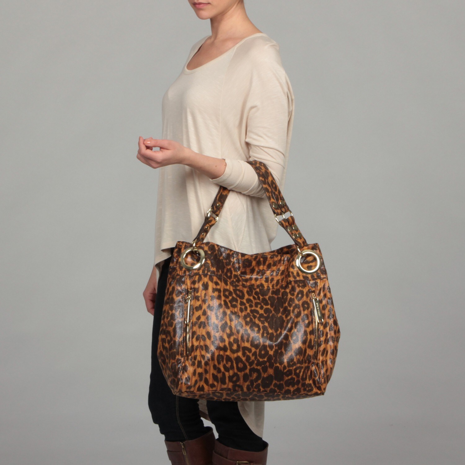 steve madden leopard tote