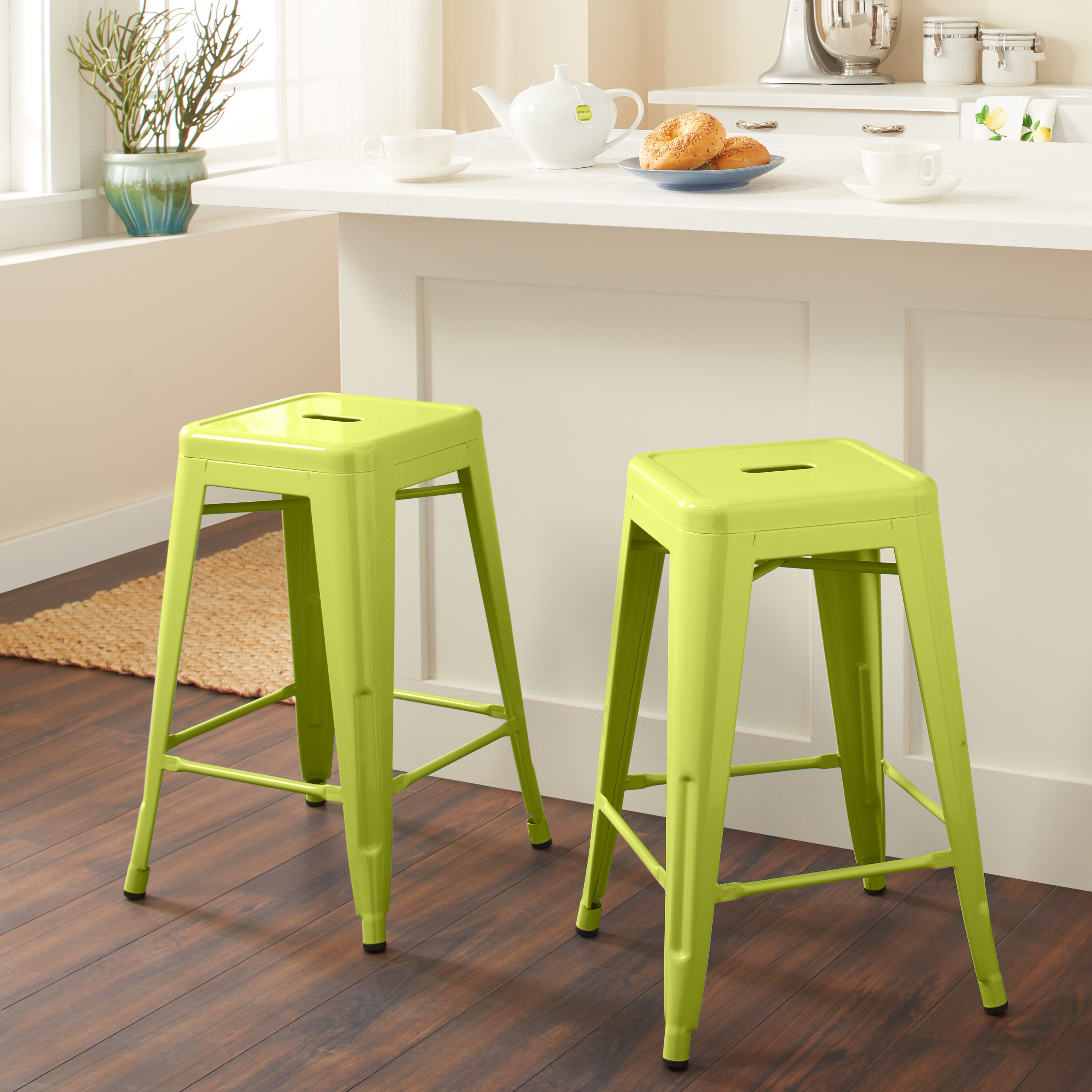 Tabouret 24 inch Limeade Metal Counter Stools (Set of 2) Today $89.99