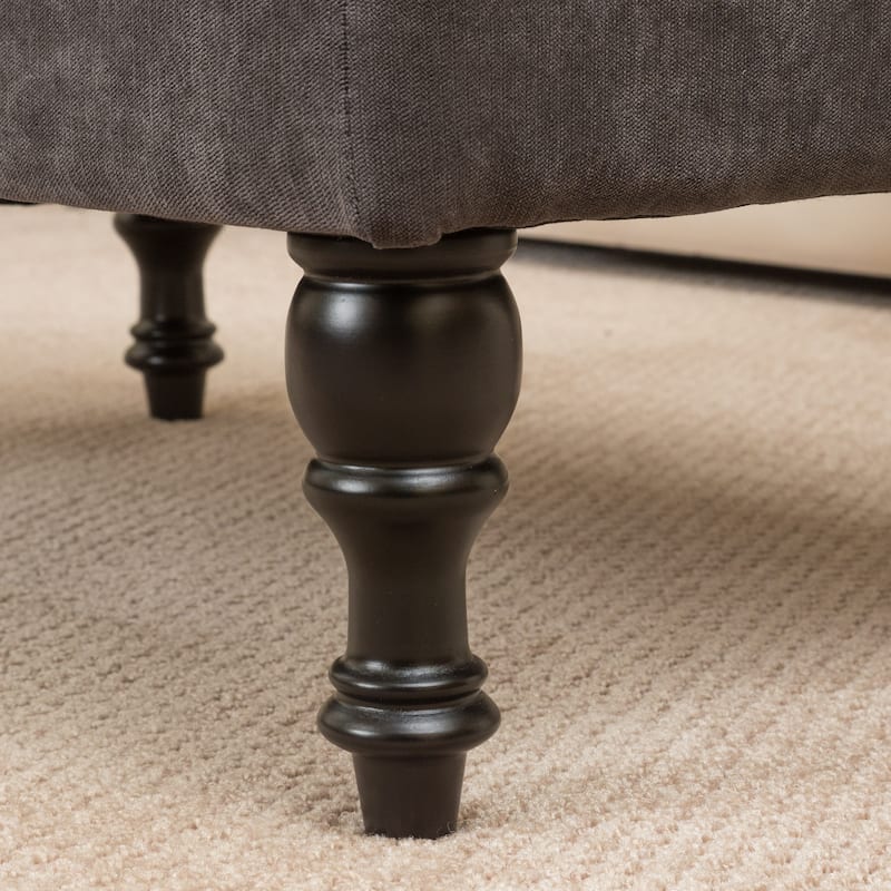 Jeremy Tufted Fabric Ottoman by Christopher Knight Home