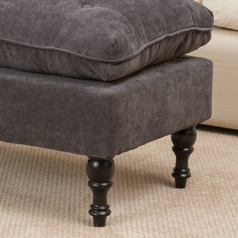 Jeremy Tufted Fabric Ottoman by Christopher Knight Home