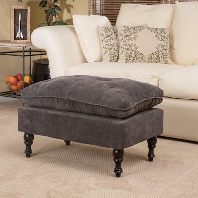 Jeremy Tufted Fabric Ottoman by Christopher Knight Home