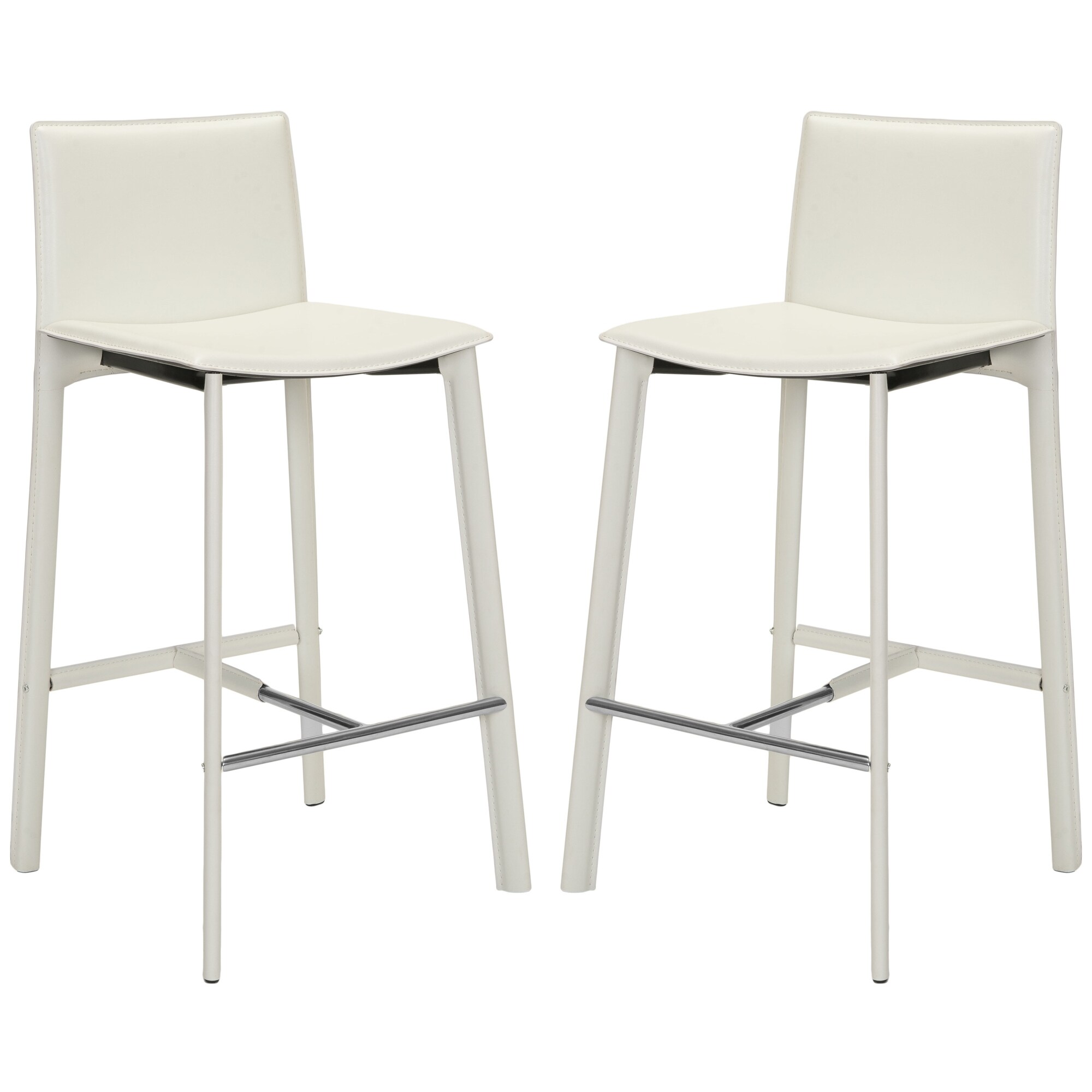 Safavieh Mid Century 28 5 Inch Madison Leather Bar Stool Set Safavieh Mid Century 28 5 Inch Madison