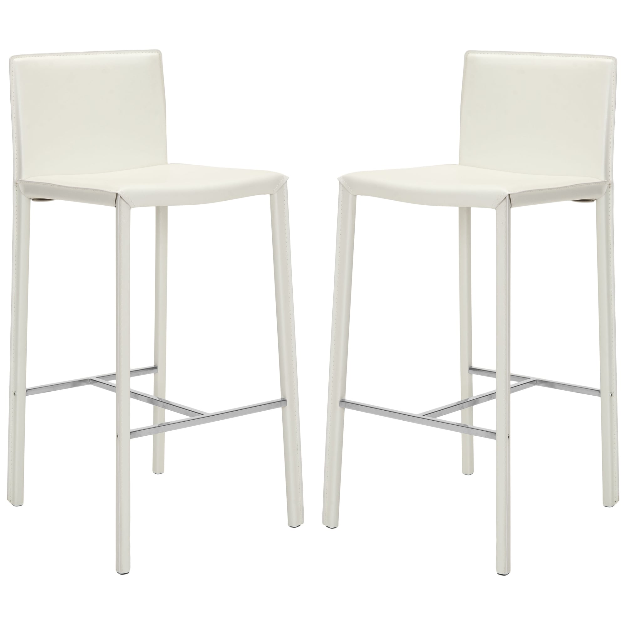 white leather stools