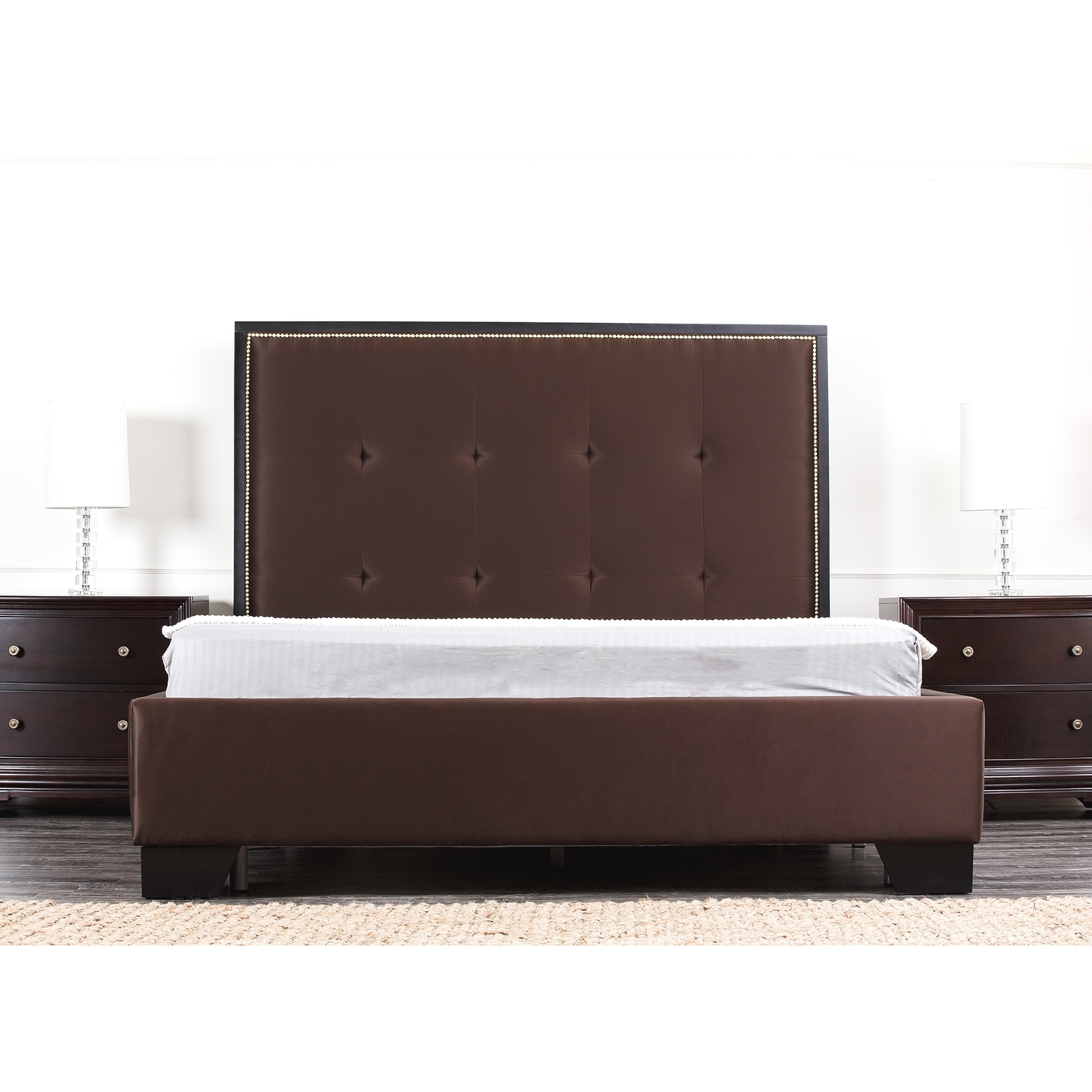 Abbyson Living Abbyson Living Metropolitan Dark Brown Fabric King size Platform Bed Brown Size King