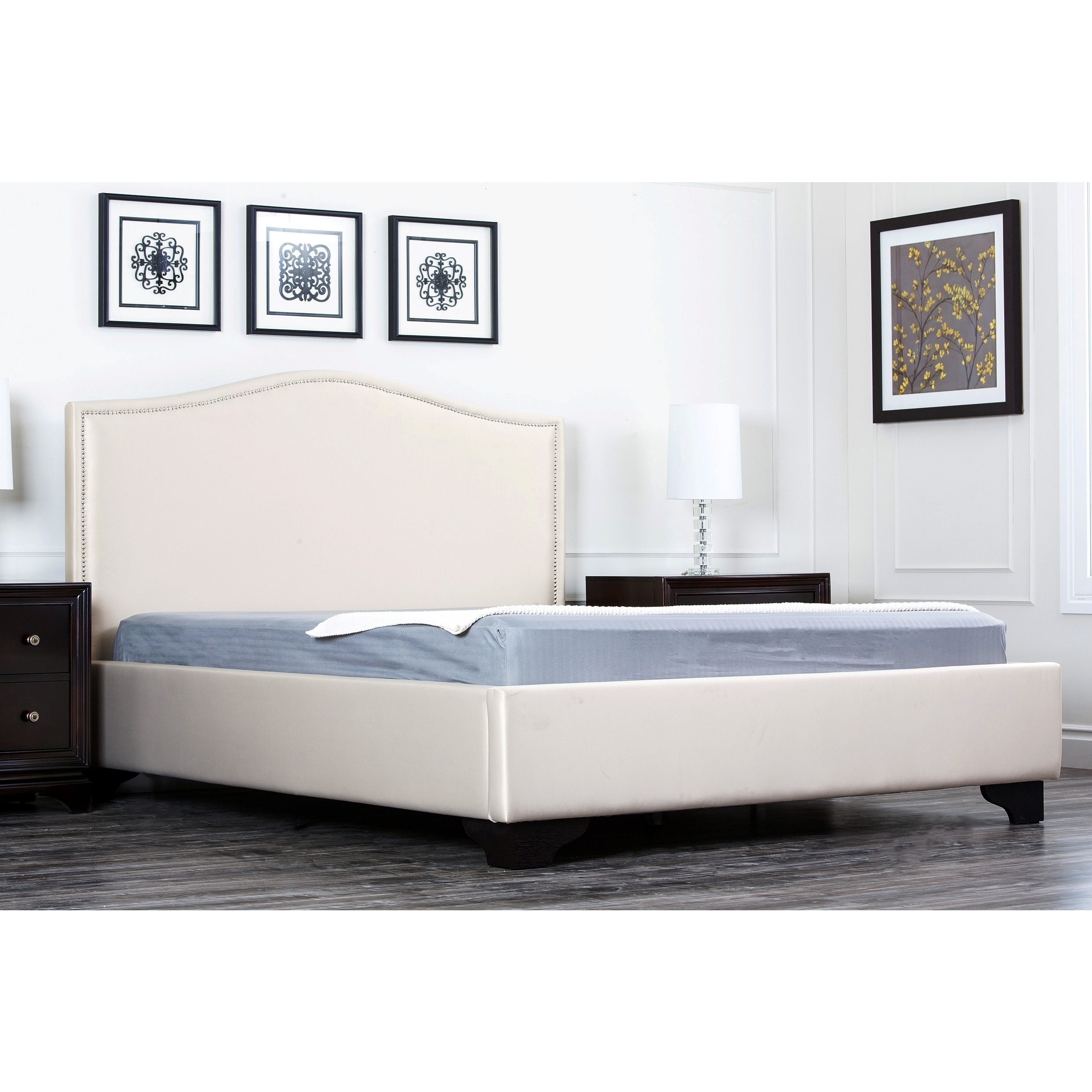 Abbyson Living Camden Cream Fabric King size Platform Bed