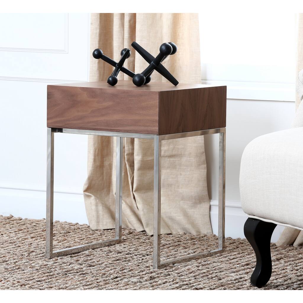 Abbyson Verona Walnut End Table