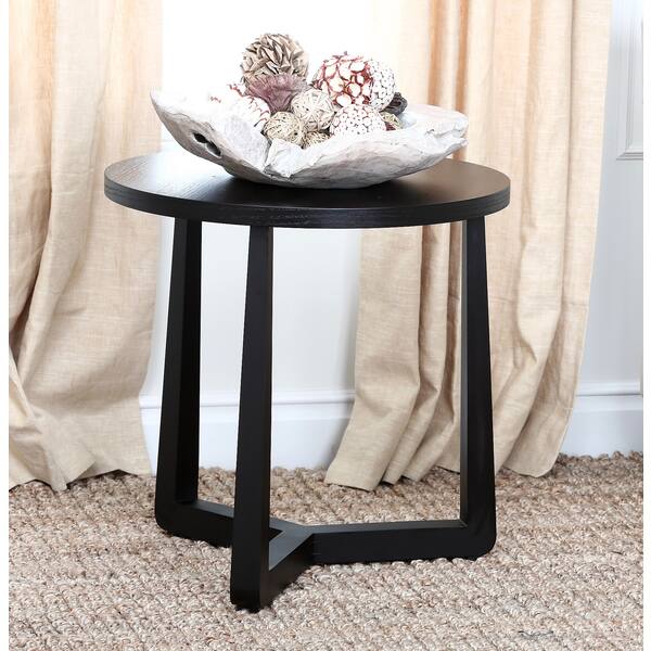 Abbyson Living Wilshire Espresso Round End Table Overstock 6459472