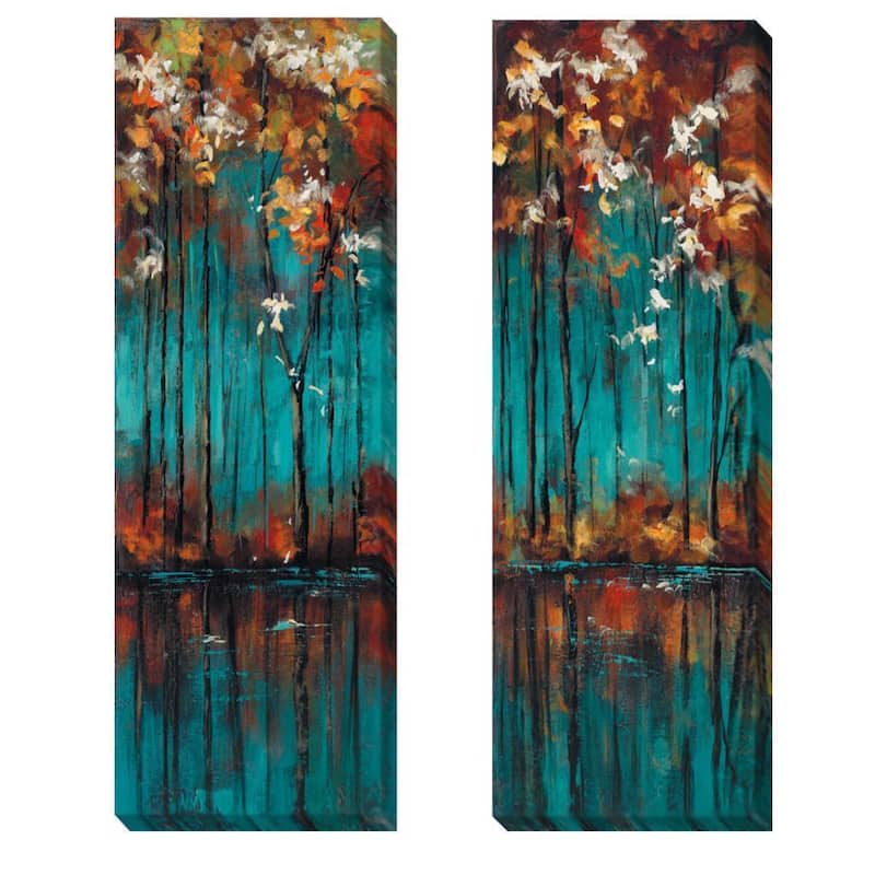 Luis Solis 'The Mirror I and II' 2-piece Canvas Art Set