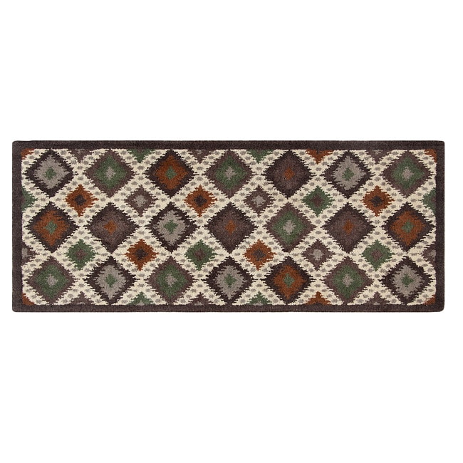 Blended Wool Ikat Earth Runner Rug (22 X 56)